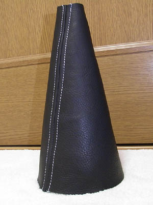 Leather Shift Boot with White Stitch