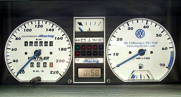 White gauge with LED