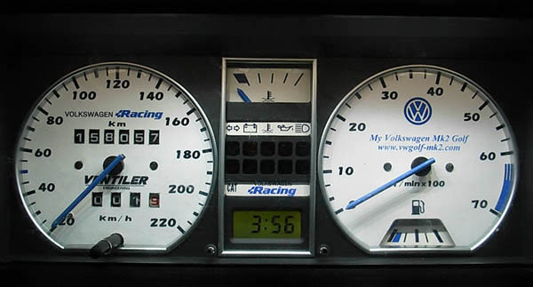 White gauge w/ White LED, My Volkswagen Mk2 Golf