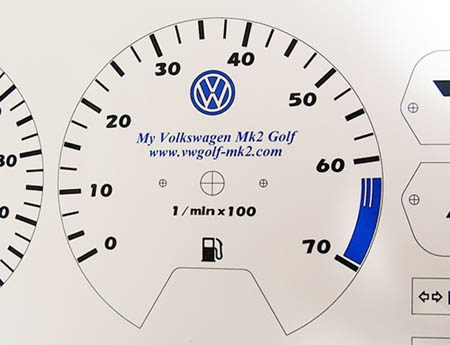 MK2 GOLF White gauge with LED