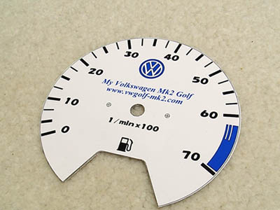 MK2 GOLF White gauge with LED